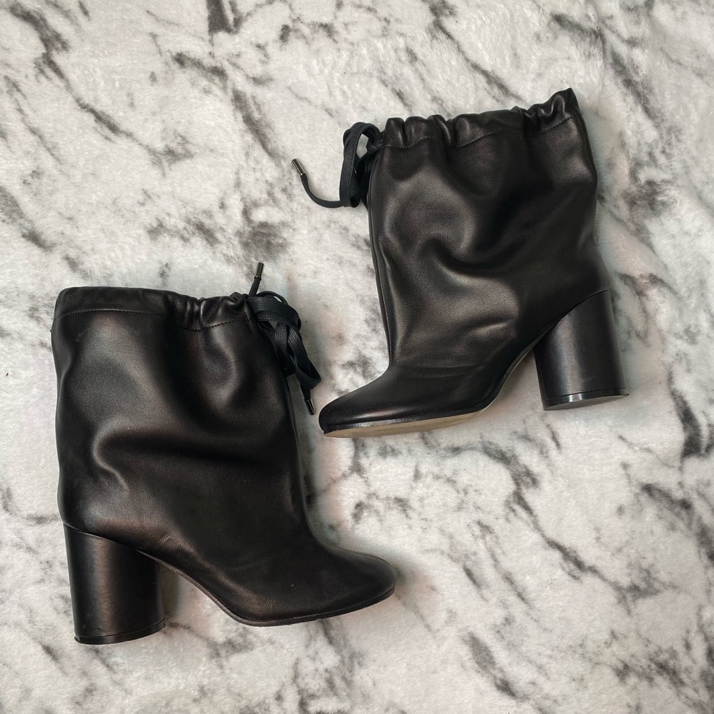 Maison Margiela Leather Drawstring Ankle Boot